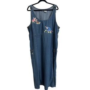 Disney Catalog Denim Jean Dress Eeyore‎ Piglet Winnie the Pooh 2X Plus Size